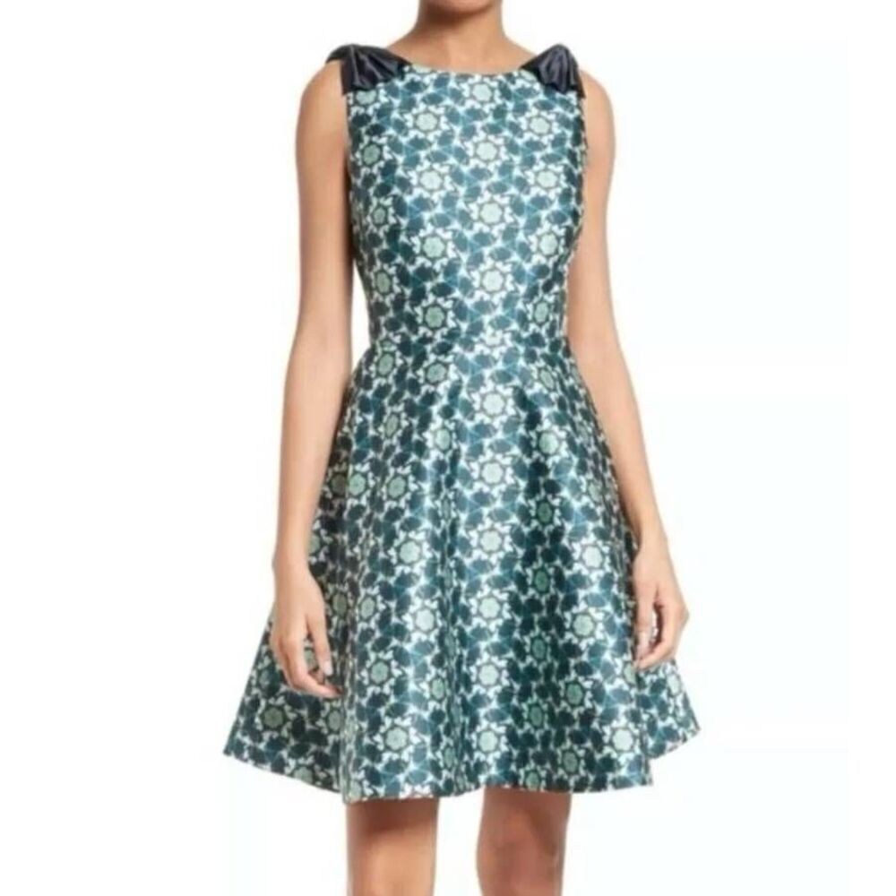 NWT Ted Baker Kaleidoscope Bow Shoulder Dress sz 2 (US 6)